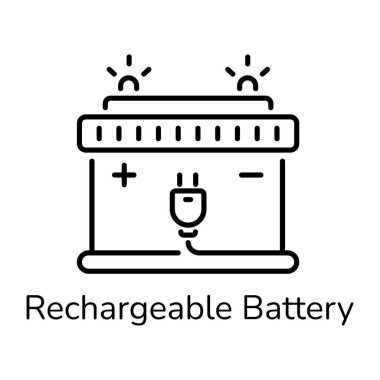 Yeniden şarj edilebilir bir pilin doğrusal simgesini düzenlemek kolay