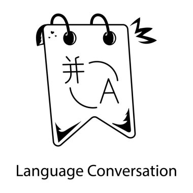 Dil konuşmasının modaya uygun karalama simgesi