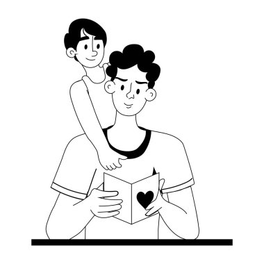 Baba kartının büyüleyici bir tasviri.