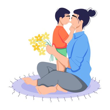 Bu düz resimde annemin sarılışı var.