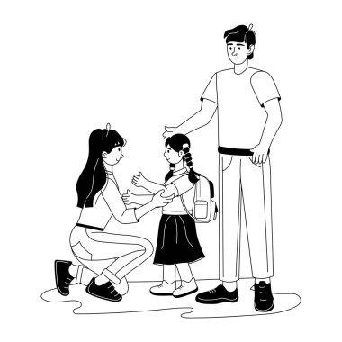 İşte okul hazırlıklarını gösteren bir kabartma çizimi.