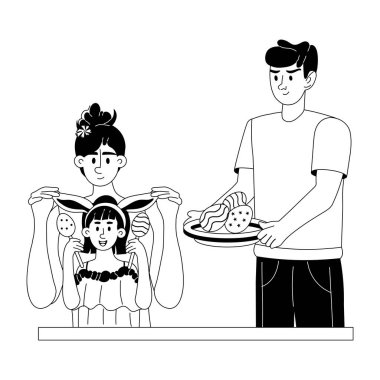 Aile Paskalya kutlamalarının kabartma resimlerini indir