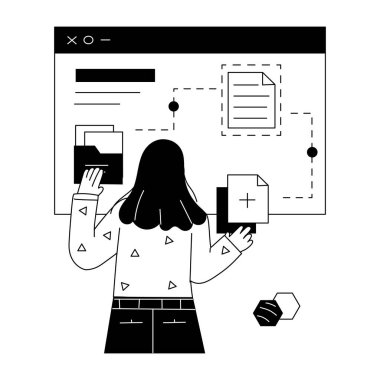 Kopya bir dosyanın doğrusal mini illüstrasyonunu indir