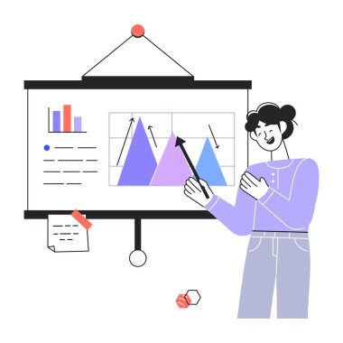 İş sunumunun indirme biçimi mini illüstrasyonu