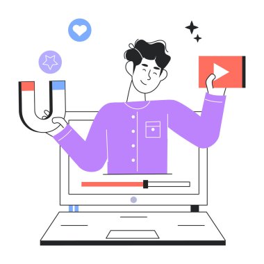 Video bağlantısının doğrusal mini illüstrasyonuna bak