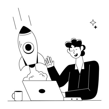 Fırlatma planının düzenlenebilir doğrusal mini çizimi