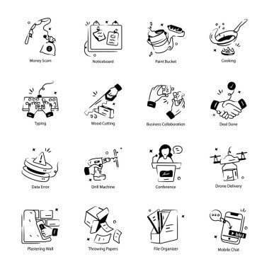 El Paketi El Çizimi Simgeleri