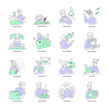 Proje Yönetimi Koleksiyonu Doodle Mini Resimleri