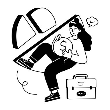 İş kadınının küçük bir çizimi.