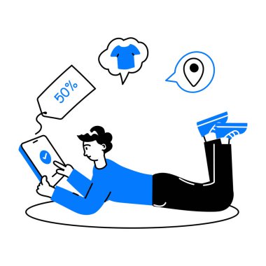 Moda karalama, mobil alışverişin mini çizimi