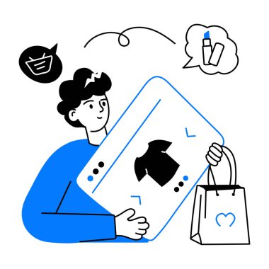 Premium el, alışveriş sitesinin mini resimlerini çizdi