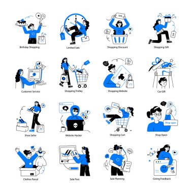 Alışveriş Paketi Doodle Mini Resimleri İndirimli