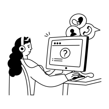 Müşteri hizmetlerinin kullanışlı küçük çizimi