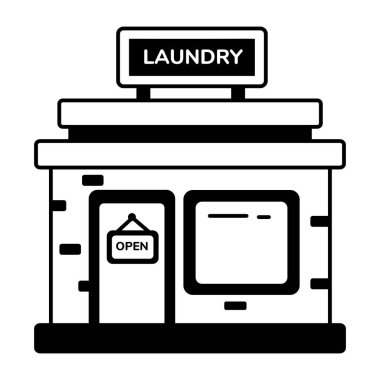 Çamaşırhanenin düzenlenebilir bir simgesi.
