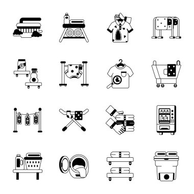 Moda Kabartma Simgeleri Çamaşır Malzemelerini Depolama