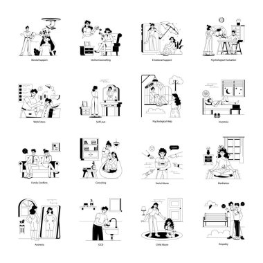 16 Zihinsel Sağlık Kabartması Koleksiyonu