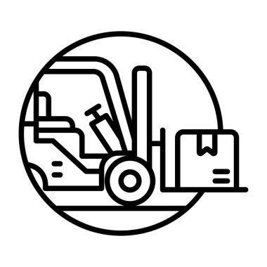 Forklift teslimatını gösteren doğrusal bir simge