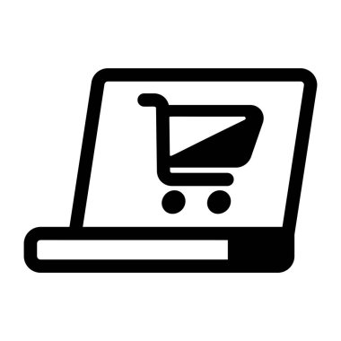 Çevrimiçi alışveriş gösteren dolu bir biçim simgesi
