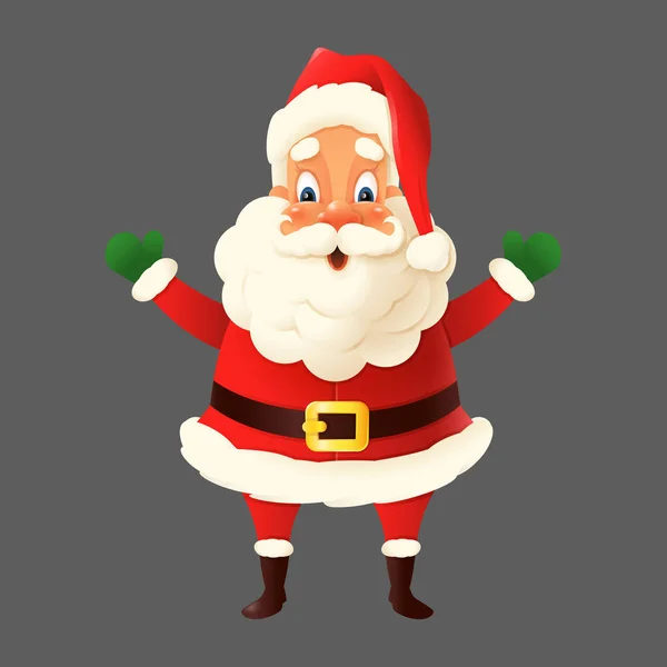 Счастливый Милый Санта Клаус Изолирован Векторная Иллюстрация — стоковый вектор
