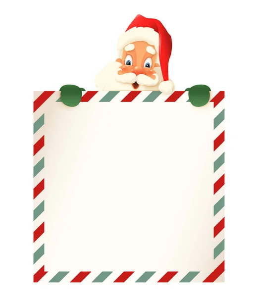 Маленький Санта Клаус Вдивляється Ілюстрацію Літеру Вінтажний Вектор — стоковий вектор