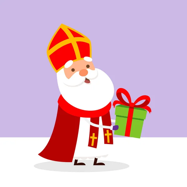 Cute Święty Mikołaj Przynieść Prezenty Dla Dzieci Ilustracja Wektor — Wektor stockowy
