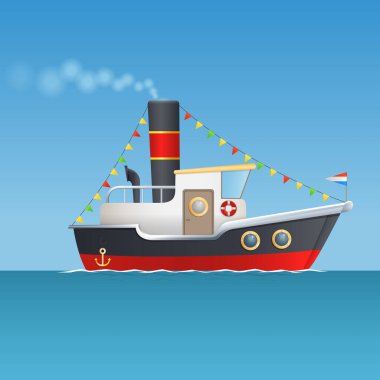 Sinterklaas vapuru şeffaf arkaplanda izole edildi - vektör çizimi