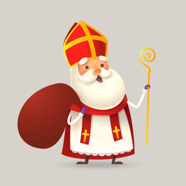 Şirin Aziz Nicholas ya da Sinterklaas kasabaya hediyelerle geliyor.