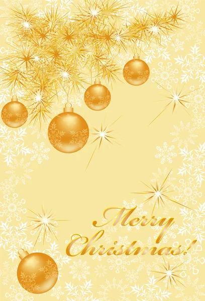 Gold Christmas card — Stock Vector