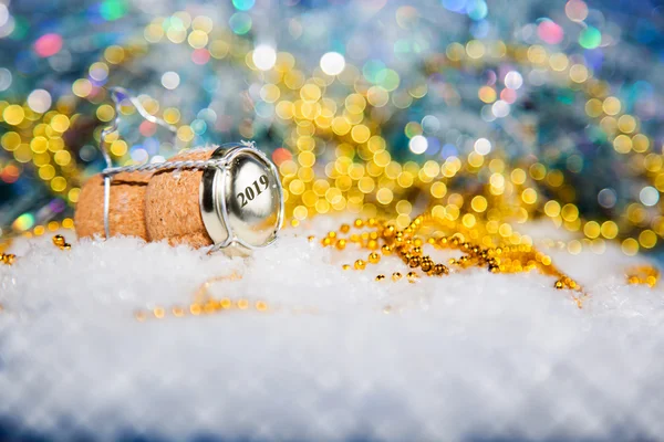 New Year's Eve/Champagne cork new year's 2019 — Stock Photo, Image