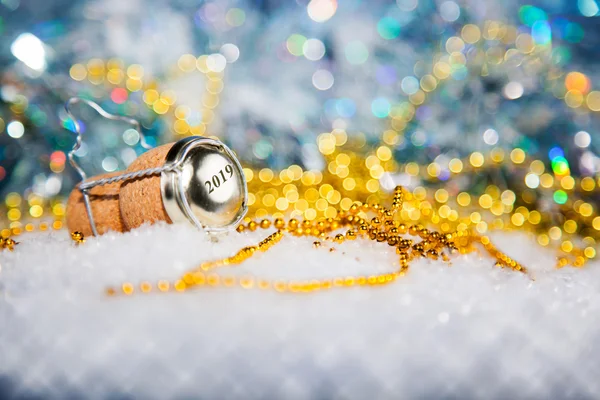 Nochevieja / Champaña de corcho de año nuevo 2019 —  Fotos de Stock