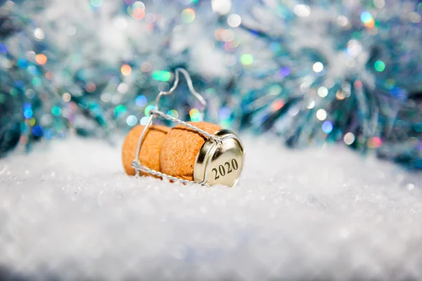 Sylwester/szampana cork nowy rok 2020 — Zdjęcie stockowe