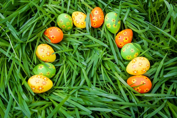 Easter eggs on the grass — Stock Photo, Image