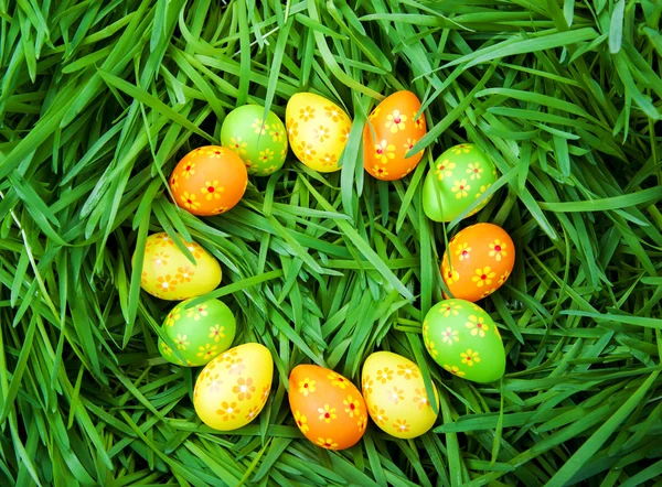 Easter eggs on the grass — Stock Photo, Image