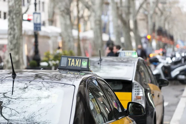 Taxi in Barcelona, Catalonië, Spanje. — Stockfoto