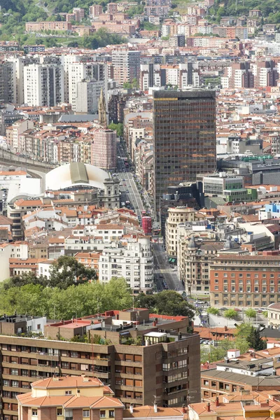 Вид с воздуха на центр города Бильбао, Бизкая, Баскский, Испания . — стоковое фото