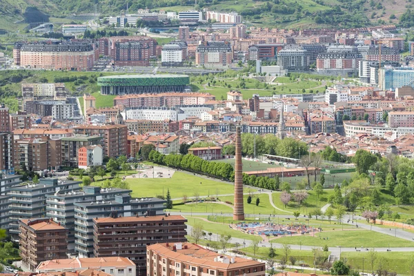 Vue aérienne du centre-ville Bilbao, Bizkaia, Basque, Espagne . — Photo