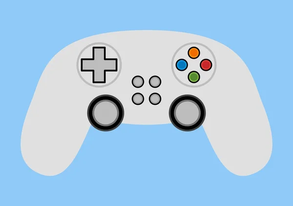 Joystick branco, ilustração vetorial, design plano —  Vetores de Stock