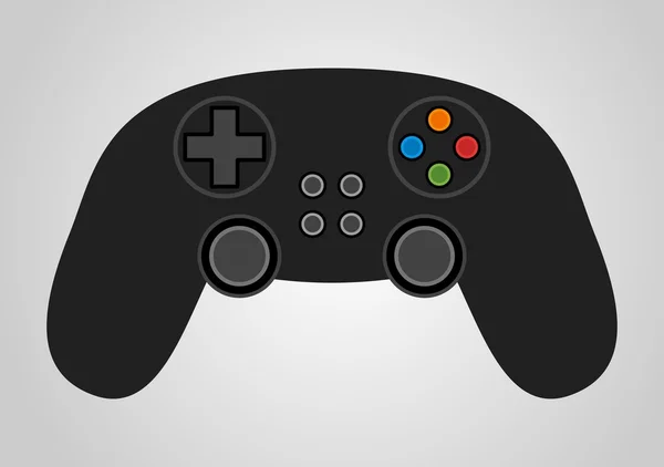 Joystick noir, illustration vectorielle, design plat — Image vectorielle