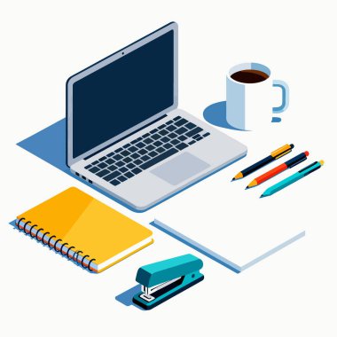 eps dosyasıyla birlikte çeşitli ofis kırtasiyelerinin tasviri, bu resim düzenlenebilir ve kitaplar, posterler, tişörtler vs. için kullanılabilir.