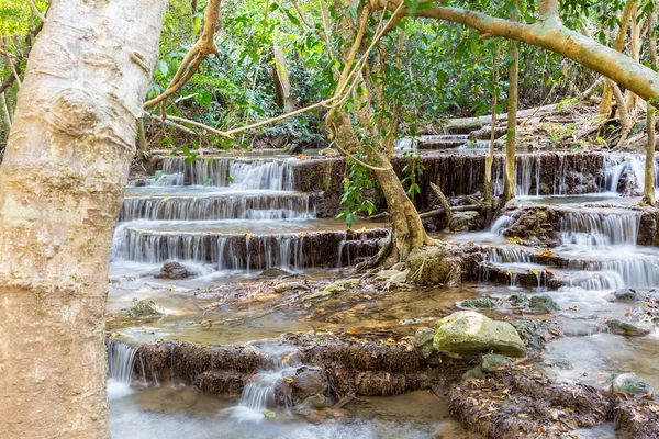 Wasserfälle im Wald. — Stockfoto
