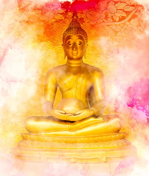 Grunge arka plan üzerinde Buda heykeli. — Stok fotoğraf