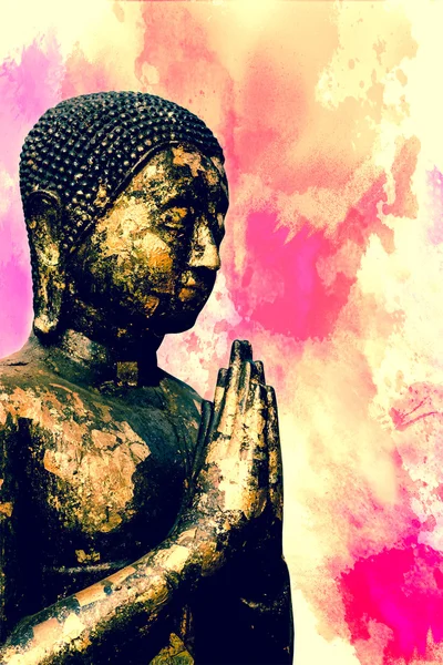 Buddha-Statue auf Grunge-Hintergrund. — Stockfoto