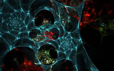 3D Fraktallar desen siyah.