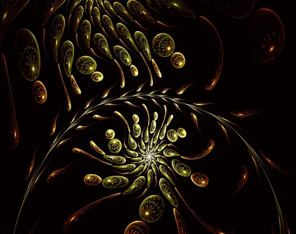 Modèle fractal sur noir . — Photo