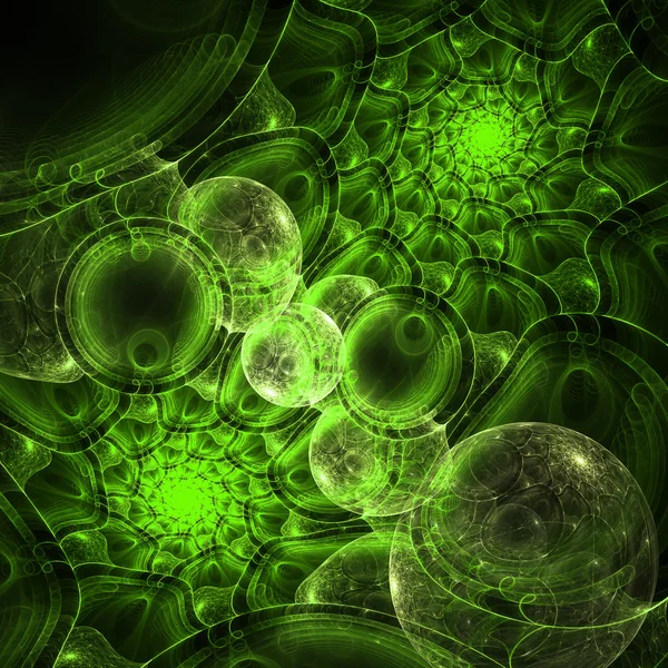 Green fractals pattern background. — Stock Photo, Image