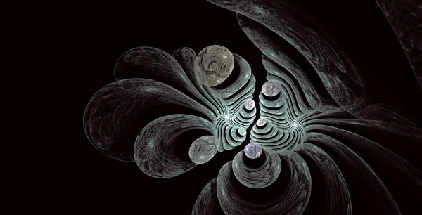 Modèle de fractales sur noir . — Photo
