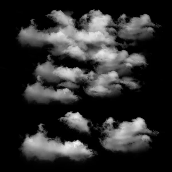 Wolken auf schwarzem Hintergrund. — Stockfoto
