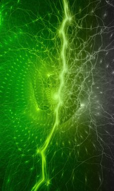 yeşil çizgiler Fraktallar desen siyah.