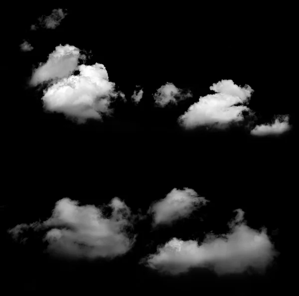 Nuvens brancas em preto . — Fotografia de Stock