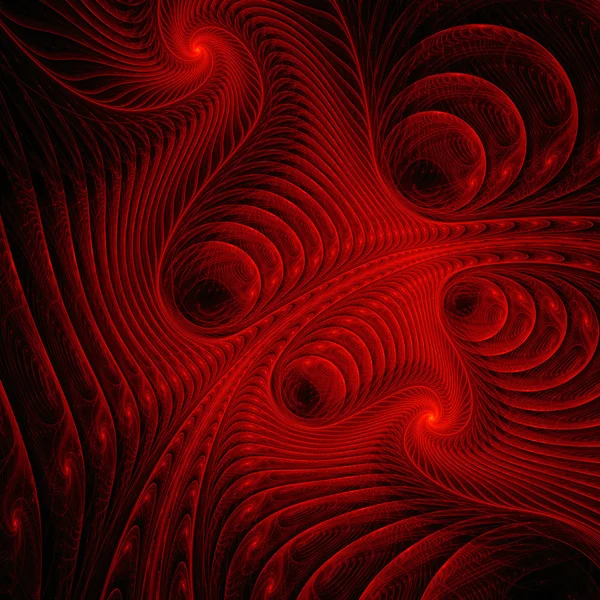 Patrón fractales rojo en negro . —  Fotos de Stock